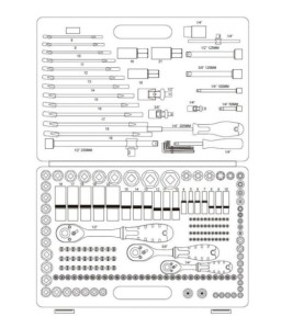 ROOKS Σετ Εργαλείων 1/2″, 3/8″ & 1/4″ – 216 τεμ