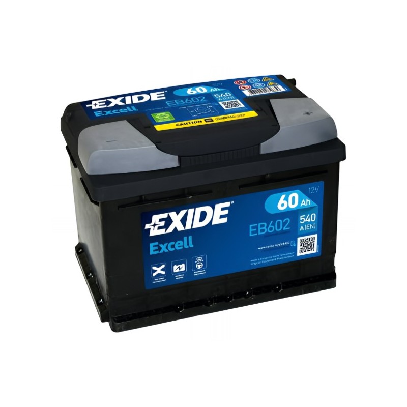 EXIDE Μπαταρία Excell 60AH/540A EB602 EXIDE Μπαταρία Excell 60AH/540A EB602