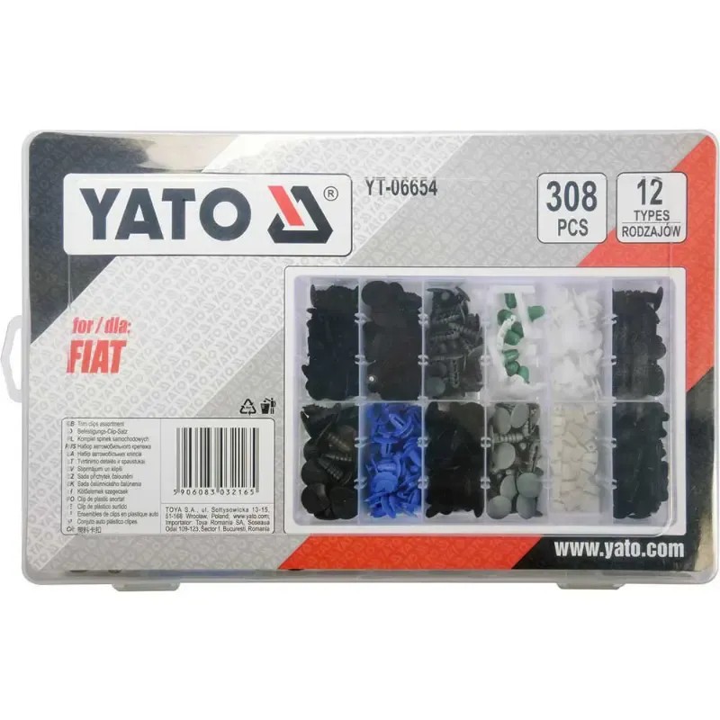 YATO YT-06654 Σετ Πλαστικά Κλιπς για Fiat 308 τεμ YATO YT-06654 Σετ Πλαστικά Κλιπς για Fiat 308 τεμ
