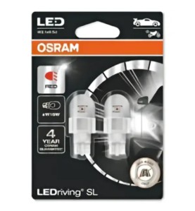 OSRAM Λάμπες Σετ W16W LED Κόκκινο 12V 1.4W 921DRP02B (2 τεμ)