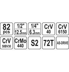 YATO YT-12691 Σετ Κασετίνα Καστάνιας & Καρυδάκια 82 τεμ