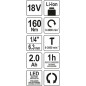 YATO YT-82800 Παλμικό Κατσαβίδι Μπαταρίας 18V 1x2.0Ah