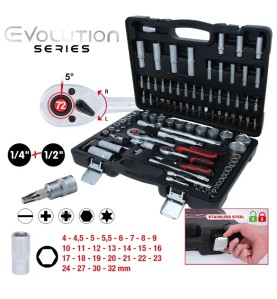 KS TOOLS Καστάνια με Καρυδάκια ½″ & ¼″ – 94 τεμ