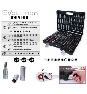 KS TOOLS Σετ Καστάνια & Καρυδάκια ½″, ¼″ & ⅜″ – 195 τεμ