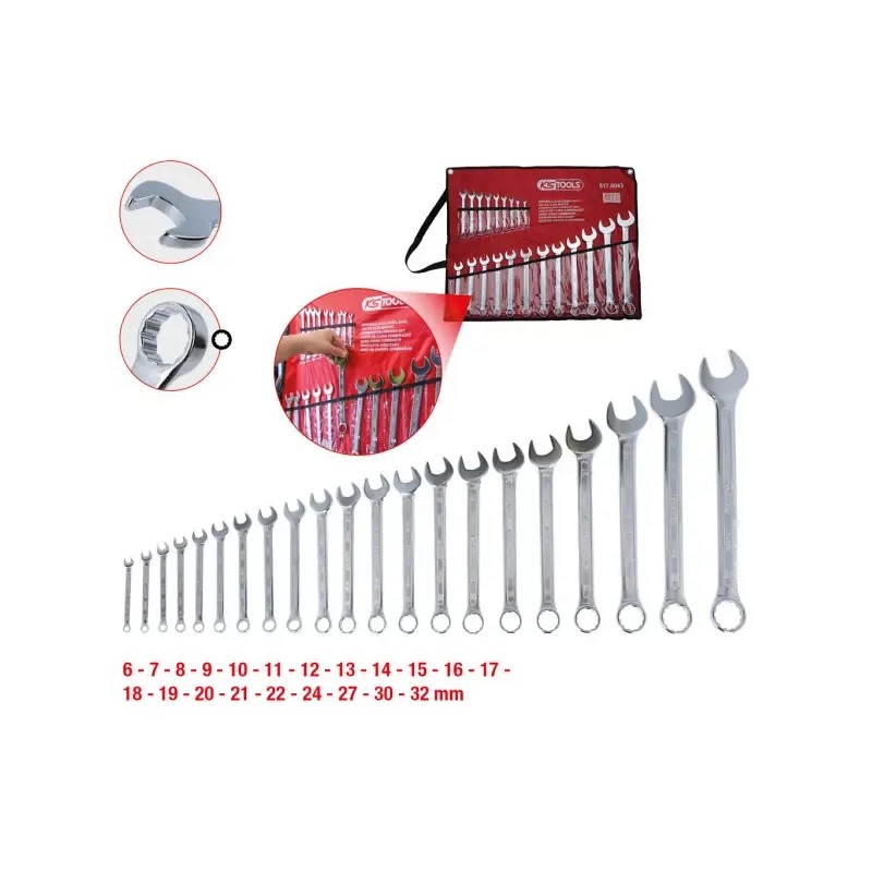 KS TOOLS Σετ Γερμανοπολύγωνα 6–32 mm 21 τεμ