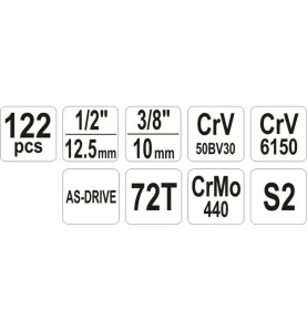 YATO YT-38901 Κασετίνα με 122 Εργαλεία