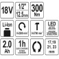 YATO YT-82804 Κρουστικό Μπουλονόκλειδο 1/2″ 18V (Με Μπαταρία)