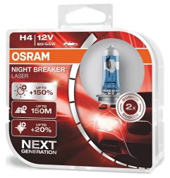 OSRAM Λάμπες H4 Night Breaker Laser +150% 12V 55W 64193NLHCB (2 τεμ)