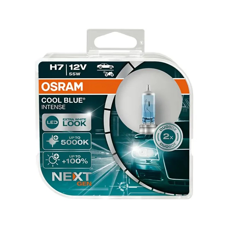 OSRAM Λάμπες H7 Cool Blue Intense +100% LED-εφέ 5000K 12V 55W 64210CBNHCB (2 τεμ)