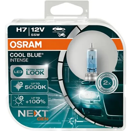 OSRAM Λάμπες H7 Cool Blue Intense +100% LED-εφέ 5000K 12V 55W 64210CBNHCB (2 τεμ)