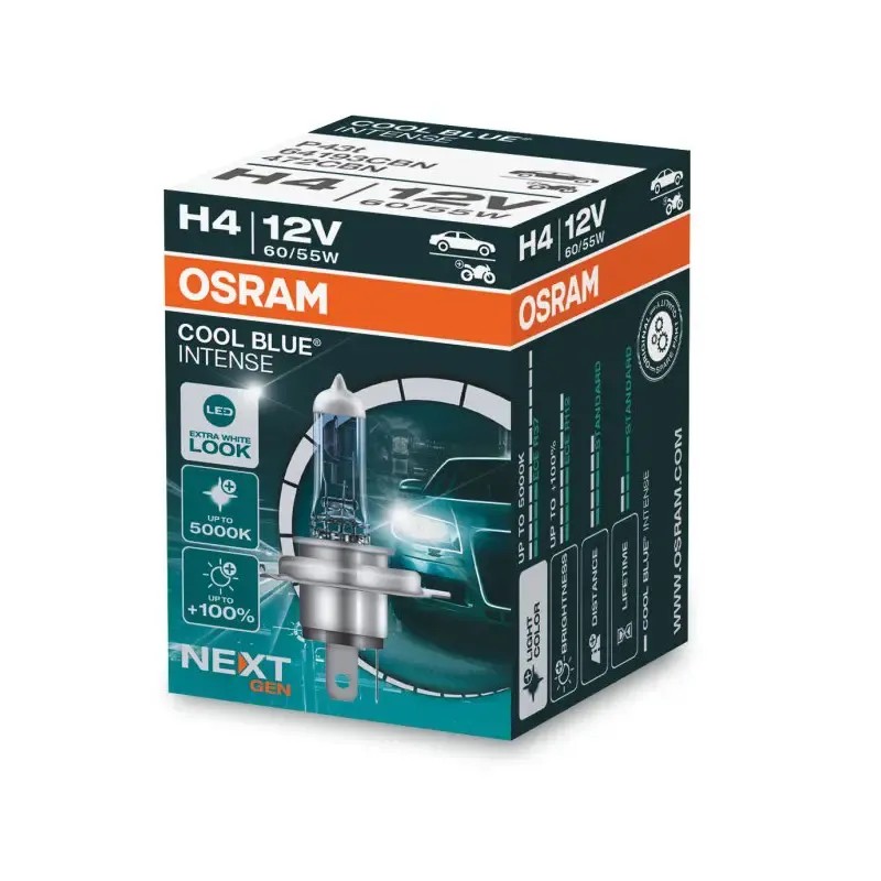 OSRAM Λάμπα H4 Cool Blue Boost 12V 55W 5000K 64193CBN (1 τεμ)