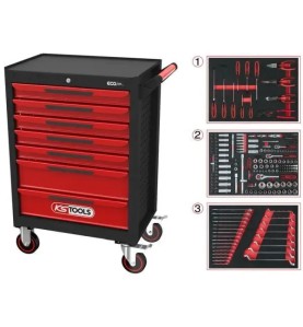 KS TOOLS Εργαλειοφόρος 7 Συρταριών με 215 Εργαλεία