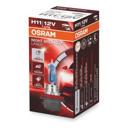 OSRAM Λάμπα H11 Night Breaker Laser +150% 3200K 12V 55W 64211NL (1 τεμ)