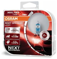 OSRAM Λάμπες H11 Night Breaker Laser +150% 3200K 12V 55W 64211NLHCB (2 τεμ)