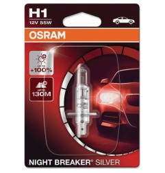 OSRAM Λάμπα H1 Night Breaker Silver +100% 12V 55W 64150NBS01B (1 τεμ)