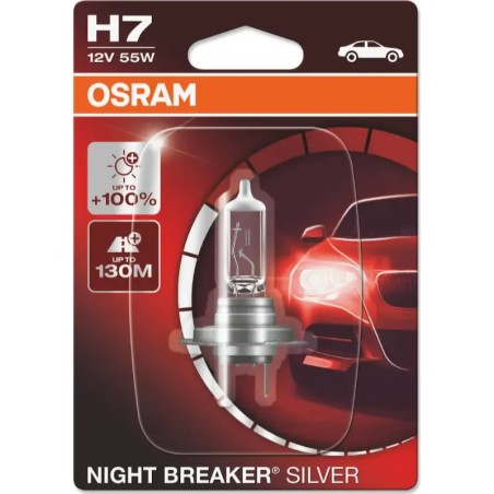 OSRAM Λάμπα H7 Night Breaker Silver +100% 12V 55W 64210NBS01B (1 τεμ)