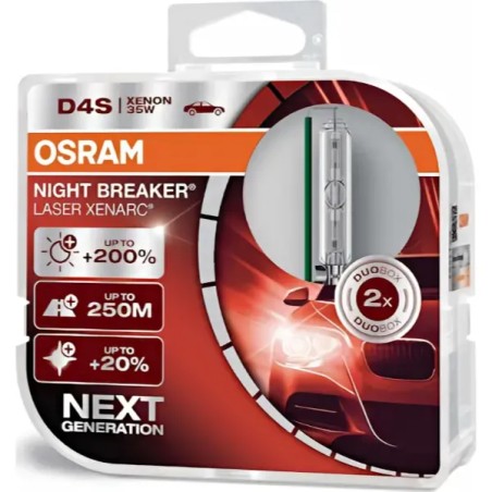 OSRAM Λάμπες XENON D4S XENARC Night Breaker Laser 4400K 42V 35W 66440XNLHCB (2 τεμ)