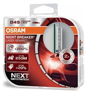 OSRAM Λάμπες XENON D4S XENARC Night Breaker Laser 4400K 42V 35W 66440XNLHCB (2 τεμ)