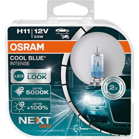 OSRAM Λάμπες H11 Intense Next Generation Αλογόνου 5000K Ψυχρό Λευκό 12V 55W 64211CBNHCB (2 τεμ)