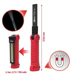 KS TOOLS Φακός Εργασίας LED 30–120 lm με Μπαταρία & Φορτιστή