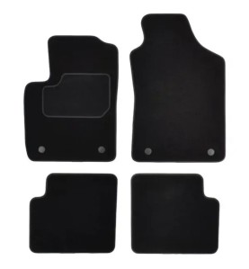 CUSTOPOL Σετ Μαύρα Πατάκια FIA30C για Fiat 500 / 595 / 695 – 4 τεμ