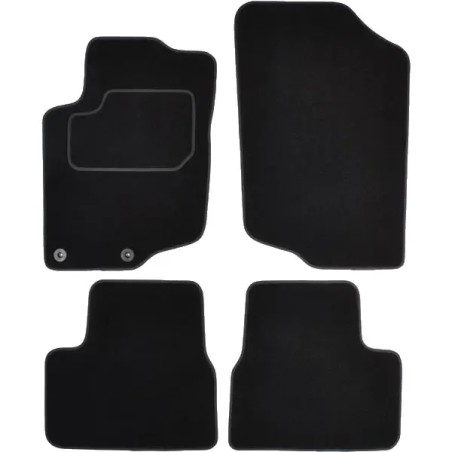 CUSTOPOL Σετ Μαύρα Πατάκια PGT70C για PEUGEOT 207 – 4 τεμ