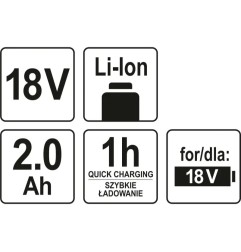 YATO YT-82842 Μπαταρία Λιθίου 18V 2.0 Ah