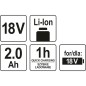 YATO YT-82842 Μπαταρία Λιθίου 18V 2.0 Ah