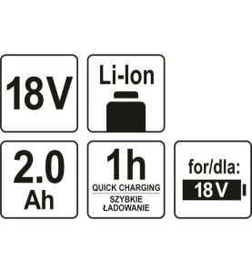 YATO YT-82842 Μπαταρία Λιθίου 18V 2.0 Ah