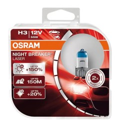OSRAM Λάμπες H3 Night Breaker Laser +150% 12V 55W 64151NLHCB (2 τεμ)