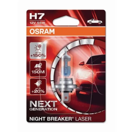 OSRAM Λάμπα H7 Night Breaker Laser +150% 12V 55W 64210NL01B (1 τεμ)