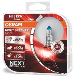 OSRAM Λάμπα H1 Night Breaker Laser +150% 12V 55W 64150NL (1 τεμ)