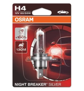 OSRAM Λάμπα H4 Night Breaker Silver 12V 60/55W 64193NBS01B (1 τεμ)