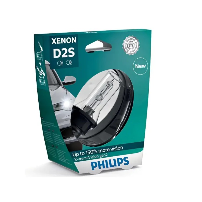PHILIPS Λάμπα Xenon D2S X-tremeVision Gen2 +150% 4800K 85V 35W 85122XV2S1 (1 τεμ)