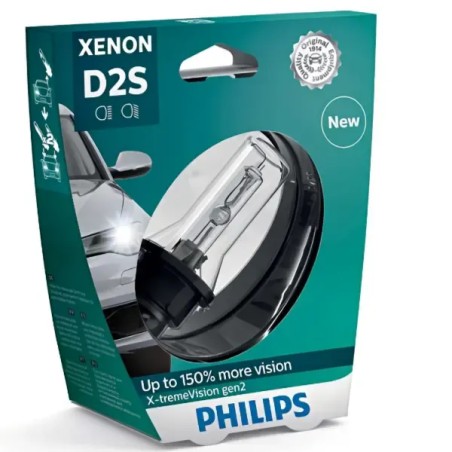 PHILIPS Λάμπα Xenon D2S X-tremeVision Gen2 +150% 4800K 85V 35W 85122XV2S1 (1 τεμ)