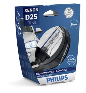 PHILIPS Λάμπα Xenon D2S WhiteVision X-treme 5000K 85V 35W 85122WHV2S1 (1 τεμ)