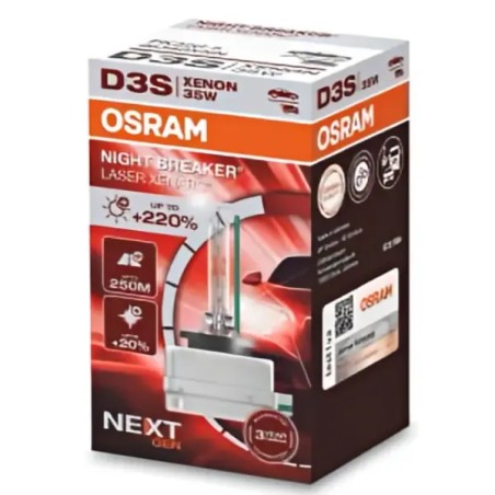 OSRAM Λάμπα XENON D3S Night Breaker Laser Next Gen +220% 42V 35W 66340XNN (1 τεμ)