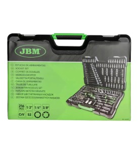JBM Σετ Κασετίνα Εργαλείων 216 τεμ 1/2″, 3/8″, 1/4″