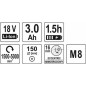 YATO YT-82920 Αλοιφαδόρος 150 mm 18 V 3 Ah Brushless