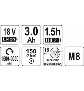 YATO YT-82920 Αλοιφαδόρος 150 mm 18 V 3 Ah Brushless