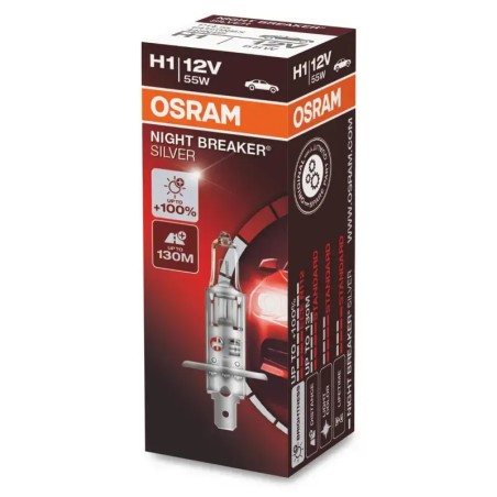 OSRAM Λάμπα H1 Night Breaker Silver +100% 12V 55W 64150NBS (1 τεμ)