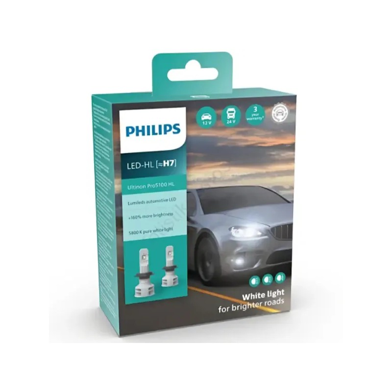PHILIPS Λάμπες H7 Ultinon Pro5100 HL LED 5800K 12–24V 11972U51X2 (2 τεμ)