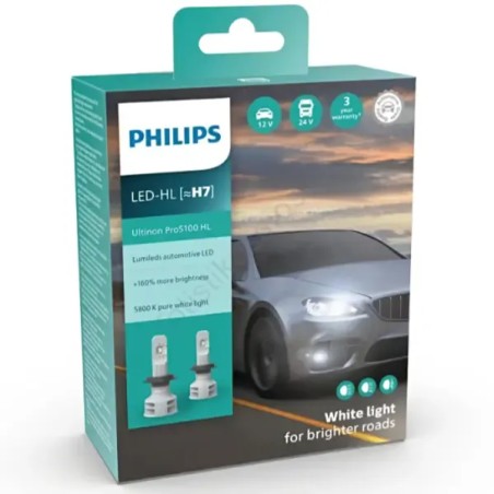 PHILIPS Λάμπες H7 Ultinon Pro5100 HL LED 5800K 12–24V 11972U51X2 (2 τεμ)