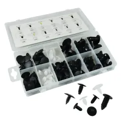 JBM Κασετίνα με Πλαστικά Κλιπς Universal 128 τεμ