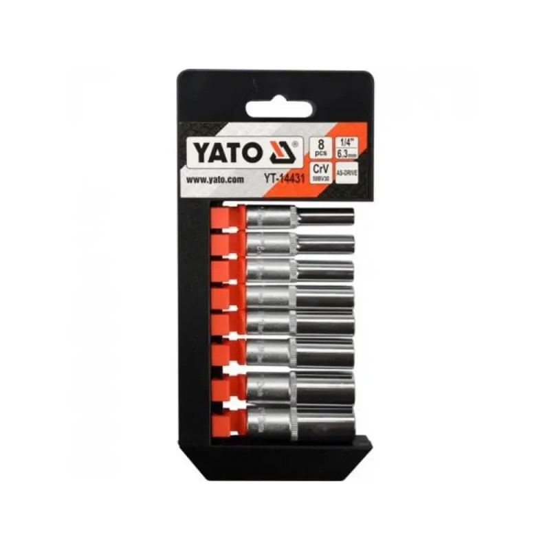 YATO YT-14431 Σετ Καρυδάκια Μακρυά 1/4'' 8 τεμ YATO YT-14431 Σετ Καρυδάκια Μακρυά 1/4'' 8 τεμ