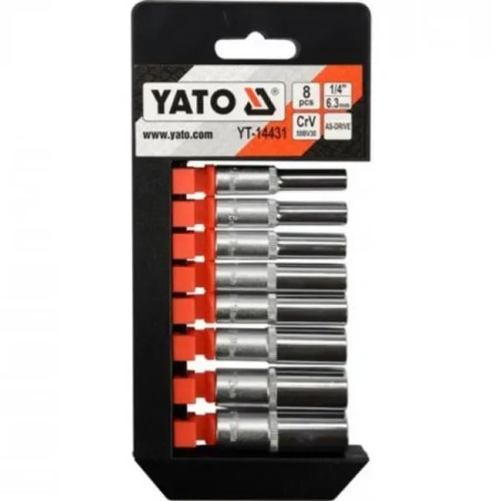 YATO YT-14431 Σετ Καρυδάκια Μακρυά 1/4'' 8 τεμ