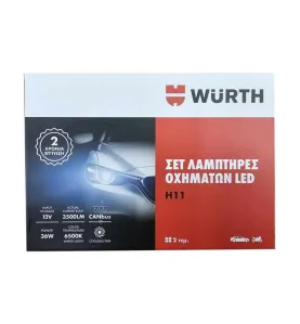 WURTH Λάμπες Σετ H11 LED Ψυχρό Λευκό 12V 36W 5997832390 (2 τεμ)