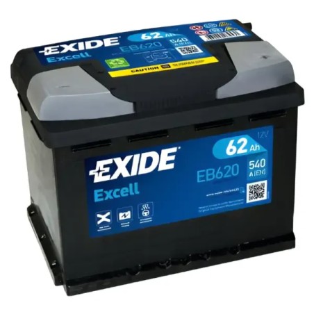 EXIDE Μπαταρία Excell 62AH/540A EB620