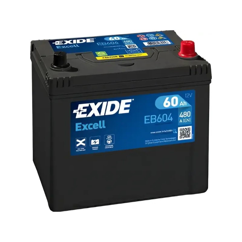 EXIDE Μπαταρία Excell 60AH/480A EB604