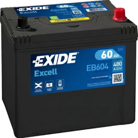EXIDE Μπαταρία Excell 60AH/480A EB604